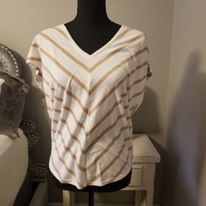 WHBM Beige & White Tee